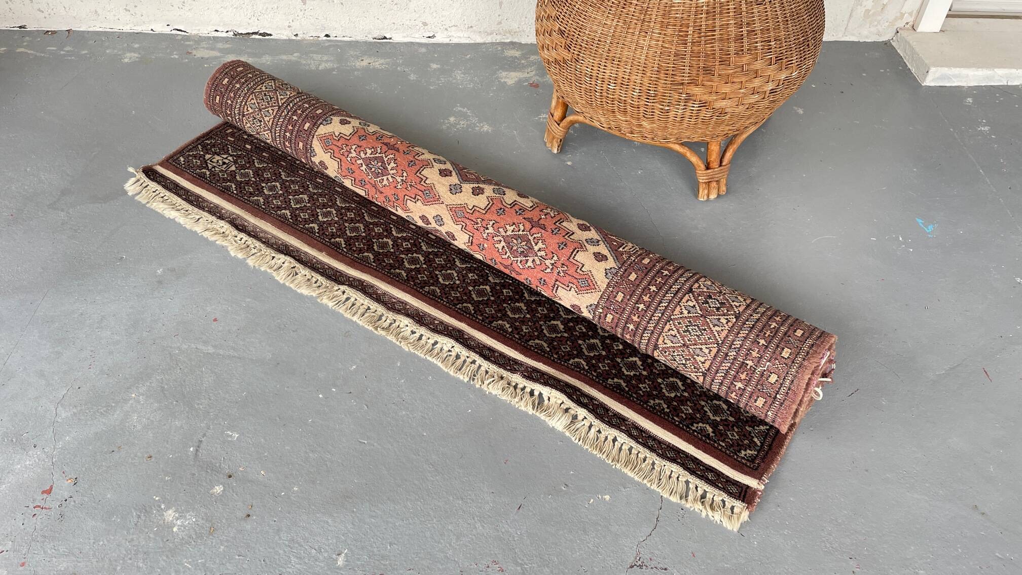 Tapis oriental pakistan gris-pourpre 196cm x 126cm