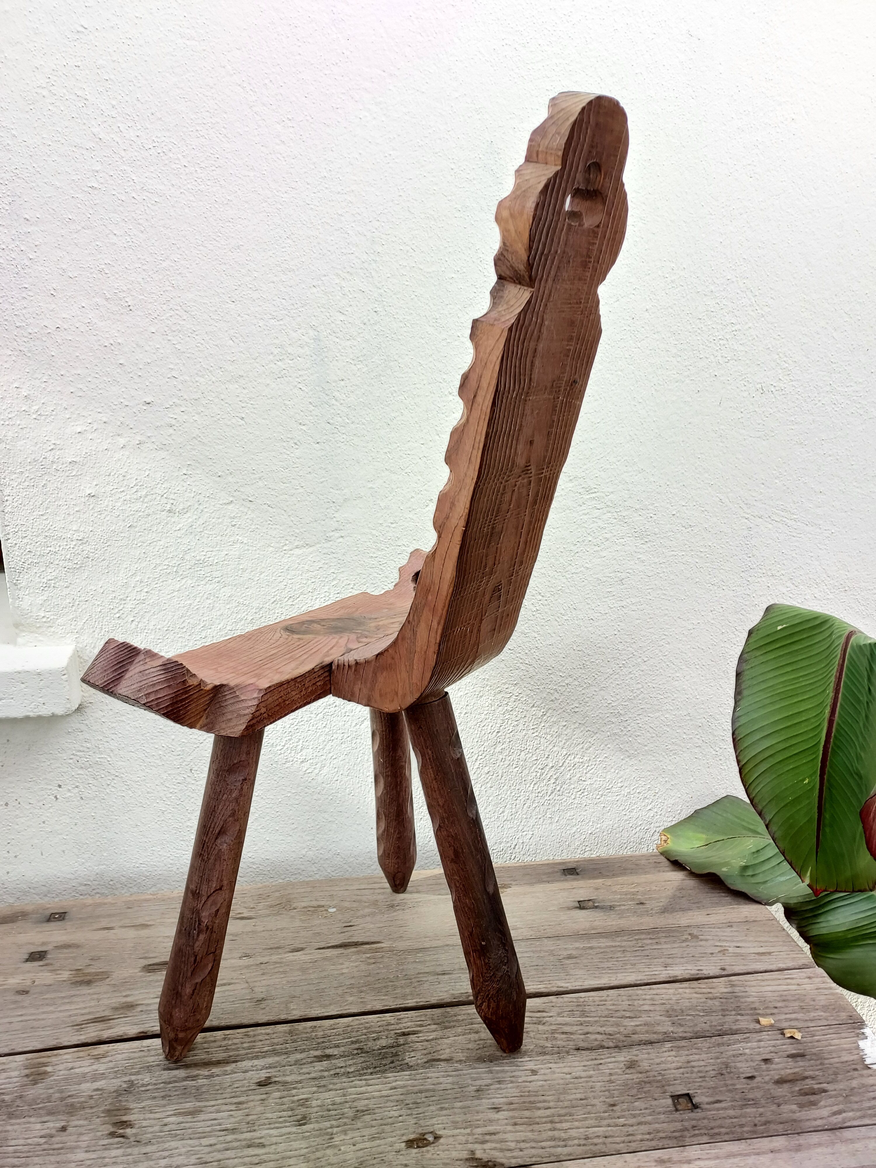 Brutalist chair tripod arts and crafts