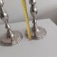 Pair of silver-plated metal candlesticks