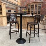 Pair of TON high stools and standing table