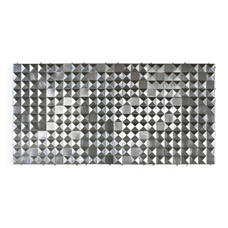 Set of decorative stainless steel panels, France circa 1970