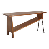 Table basse vintage bois et métal vers 1960