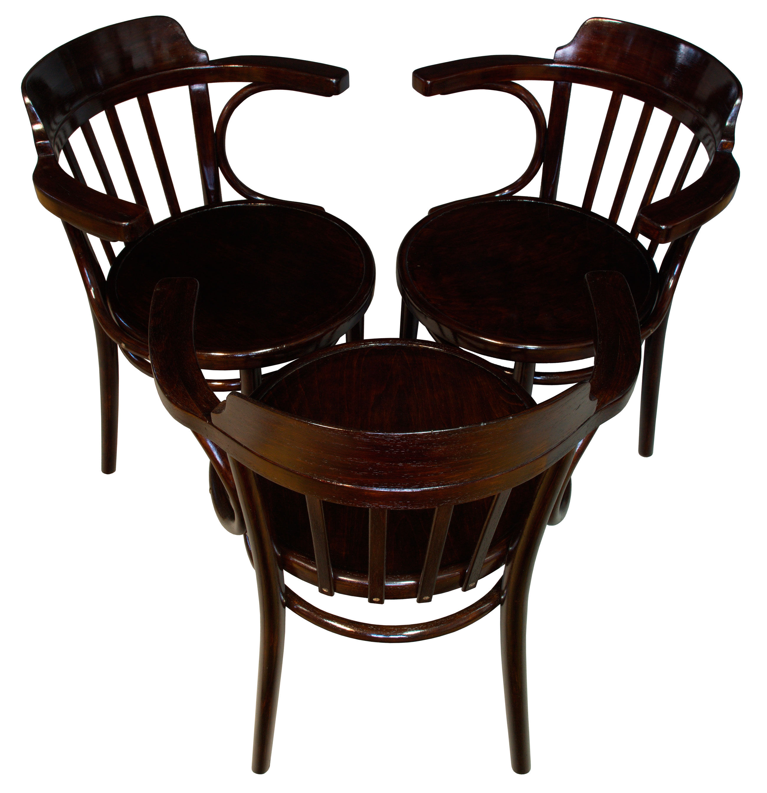 Set of three chairs model no.13 by Thonet 1920