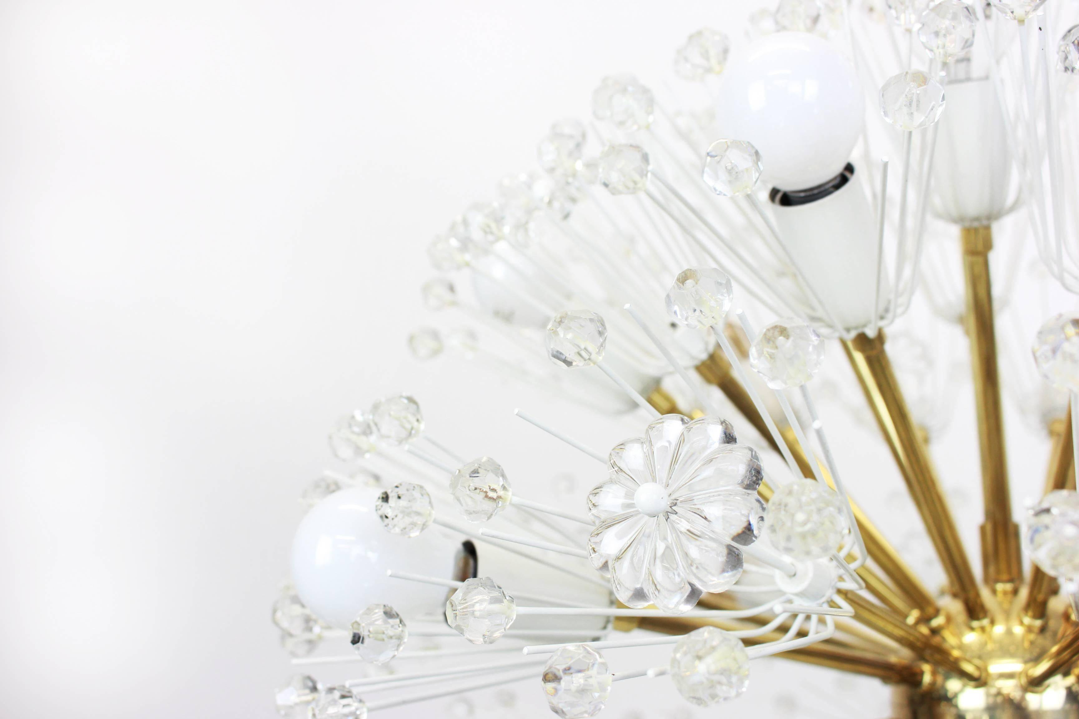 Gigantic brass star-shaped chandelier by Emil Stejnar, Austria, 1960s.