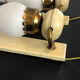Vintage Italian brass, lacquer and opaline glass sconces from 50s. Set of two