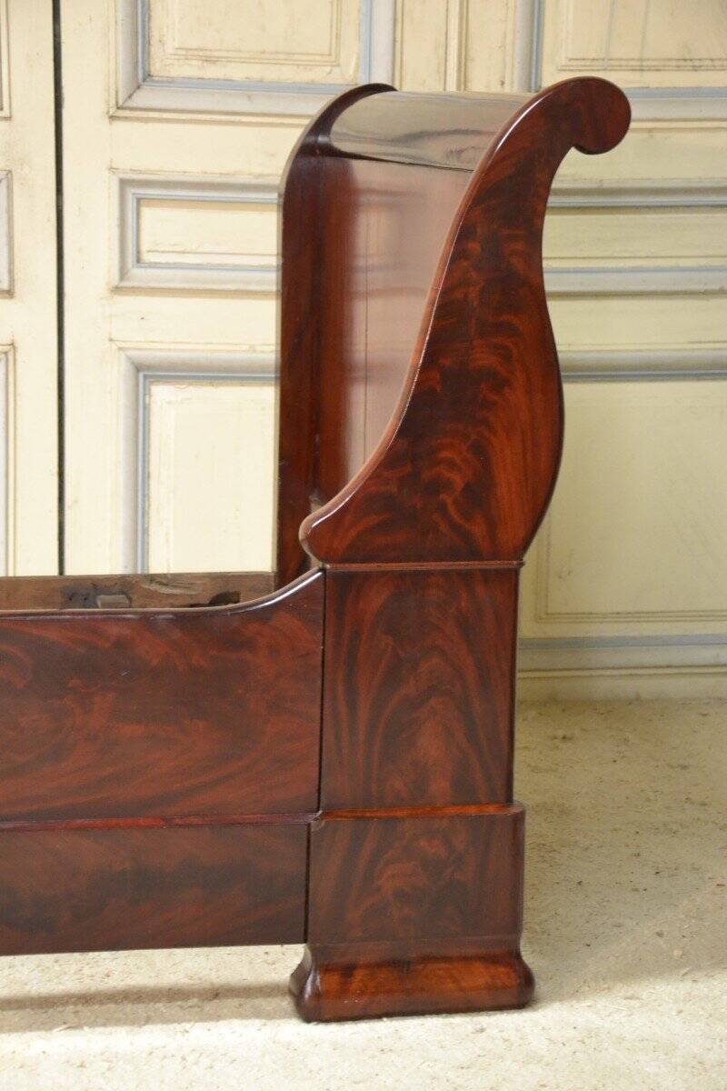 Louis Philippe period mahogany sleigh bed