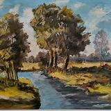 Painting on canvas 60s . signed h.macheras