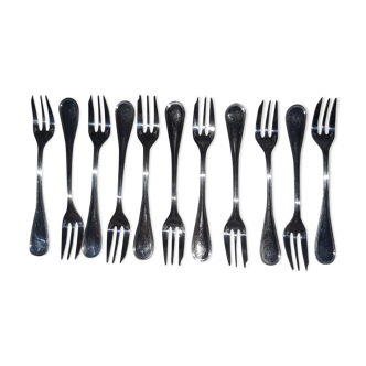 Christofle Albi silver metal cake forks