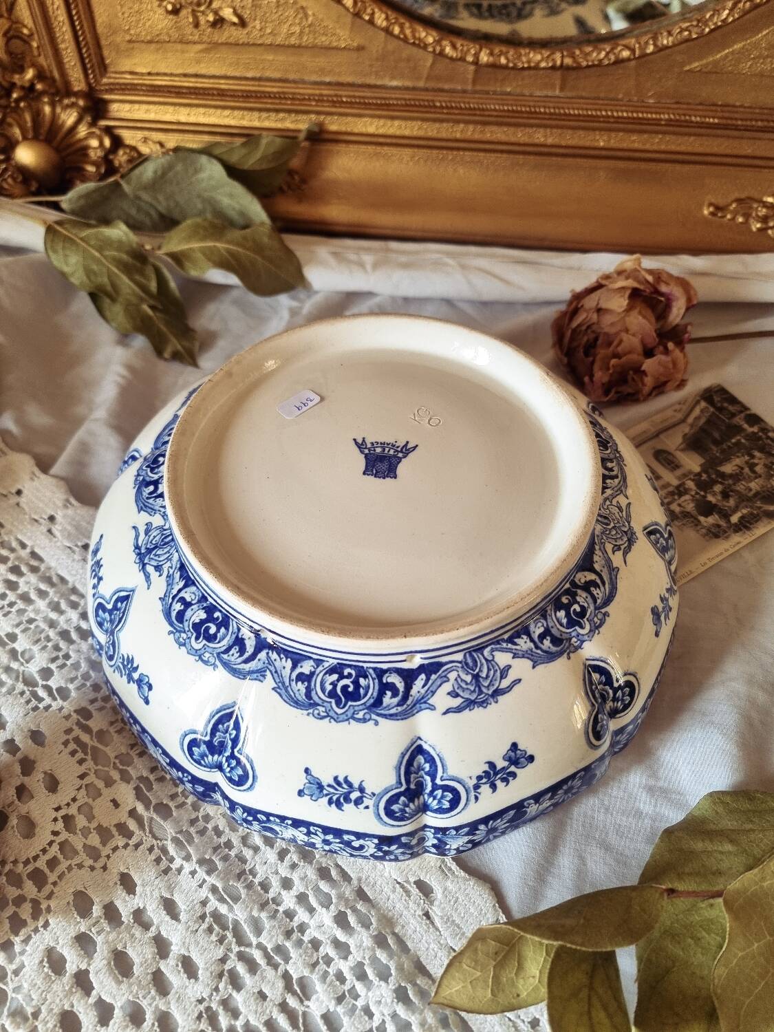 Large ironstone salad bowl, GIEN