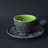 Set of 4 Vallauris Écule de Mer cups and 4 saucers - 1960.