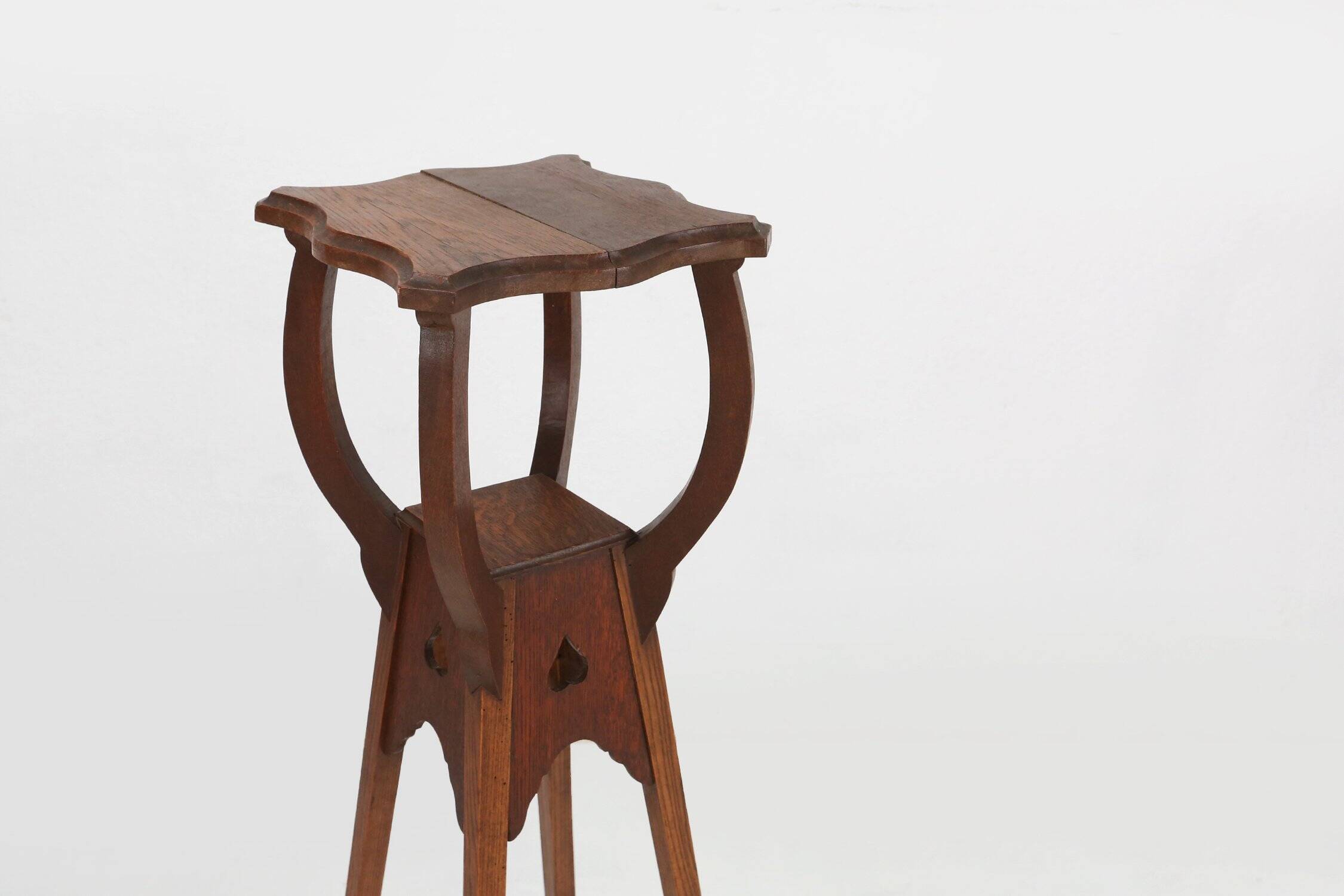 Art Deco Piedestal or Console Table in Oak, France 1940s
