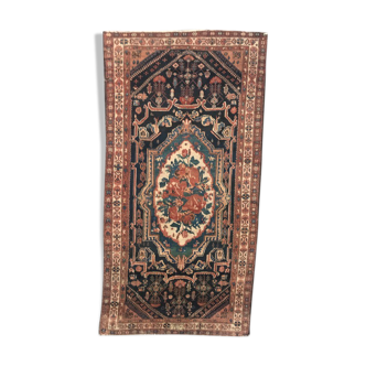 Tapis ancien persan Bakhtiar style savonnerie fait main - 137x265 cm