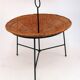 Wicker and black lacquered brass magazine rack 1960
