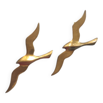 Pair of brass seagulls