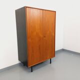Vintage Scandinavian modernist wardrobe in teak and metal from the 1960s.