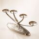 Elegant modernist WMF Ikora chandelier with 4 lights in silver-plated metal.