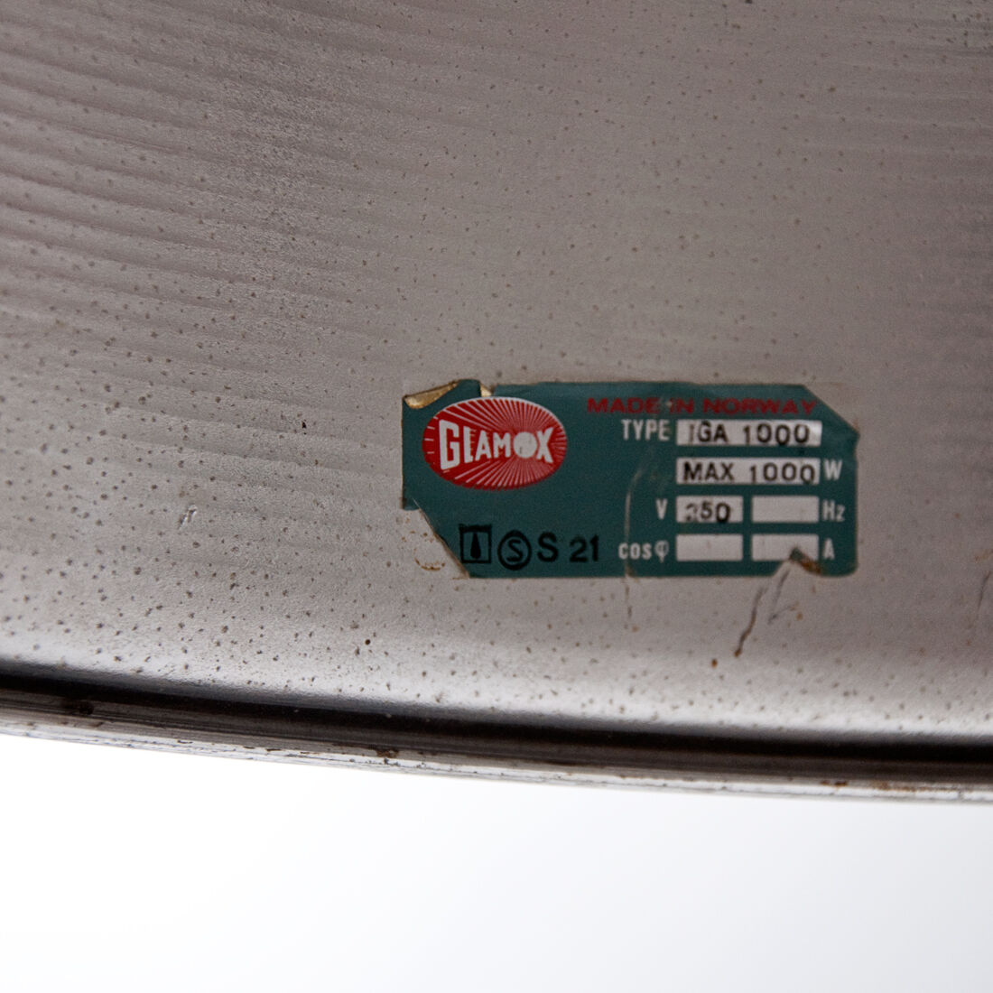 The Norwegian brand Glamox 70s industrial lamp