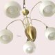 Mid Century Suspension, 5 globes in brass and opal glass, Honsel Leuchten