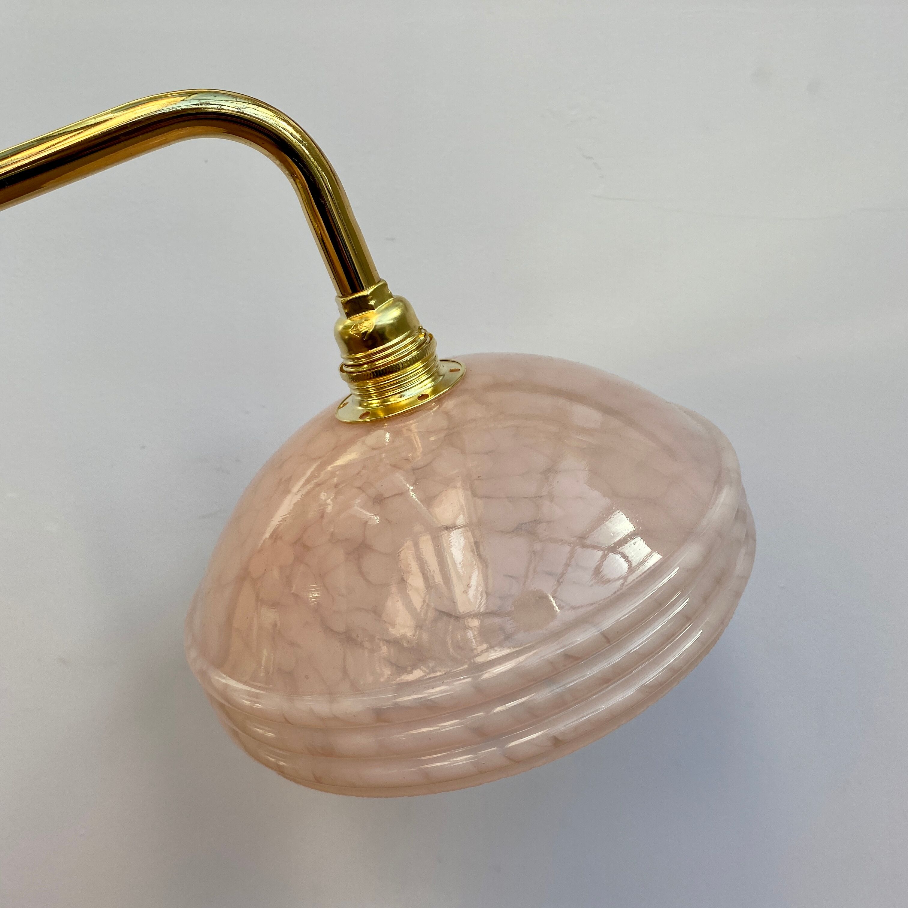 Vintage pink Clichy glass lampshade wall lampshade