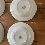 Set of eight Moulin des loups soup plates