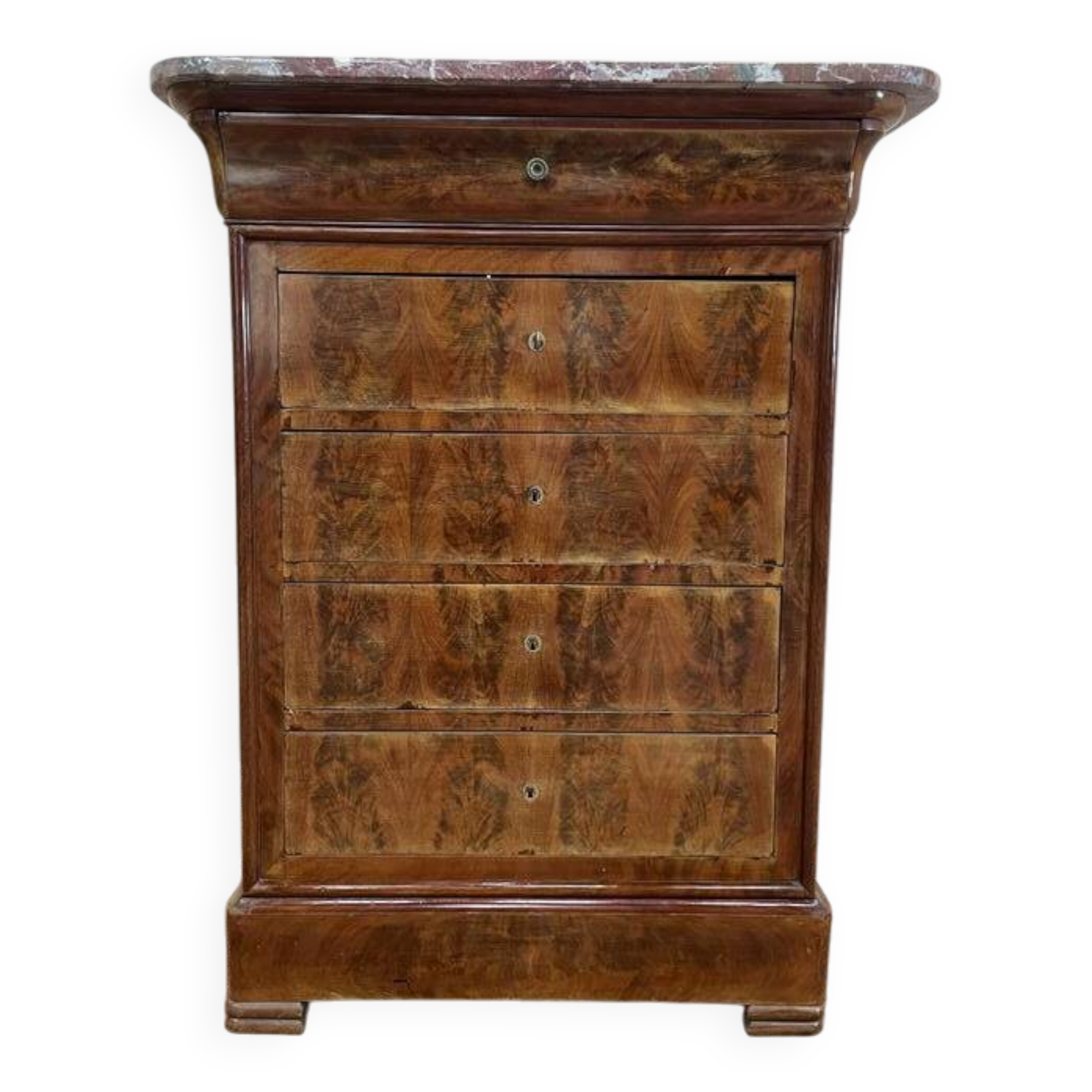 Chiffonnier - Commode époque Louis Philippe en acajou et placage d’acajou.