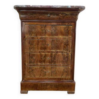 Chiffonnier - Commode époque Louis Philippe en acajou et placage d'acajou.