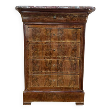 Chiffonnier - Commode époque Louis Philippe en acajou et placage d’acajou.