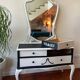 Black Paris Cream Mirror Chest of Drawers