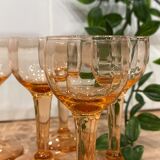 Set of 5 pink liquor glasses