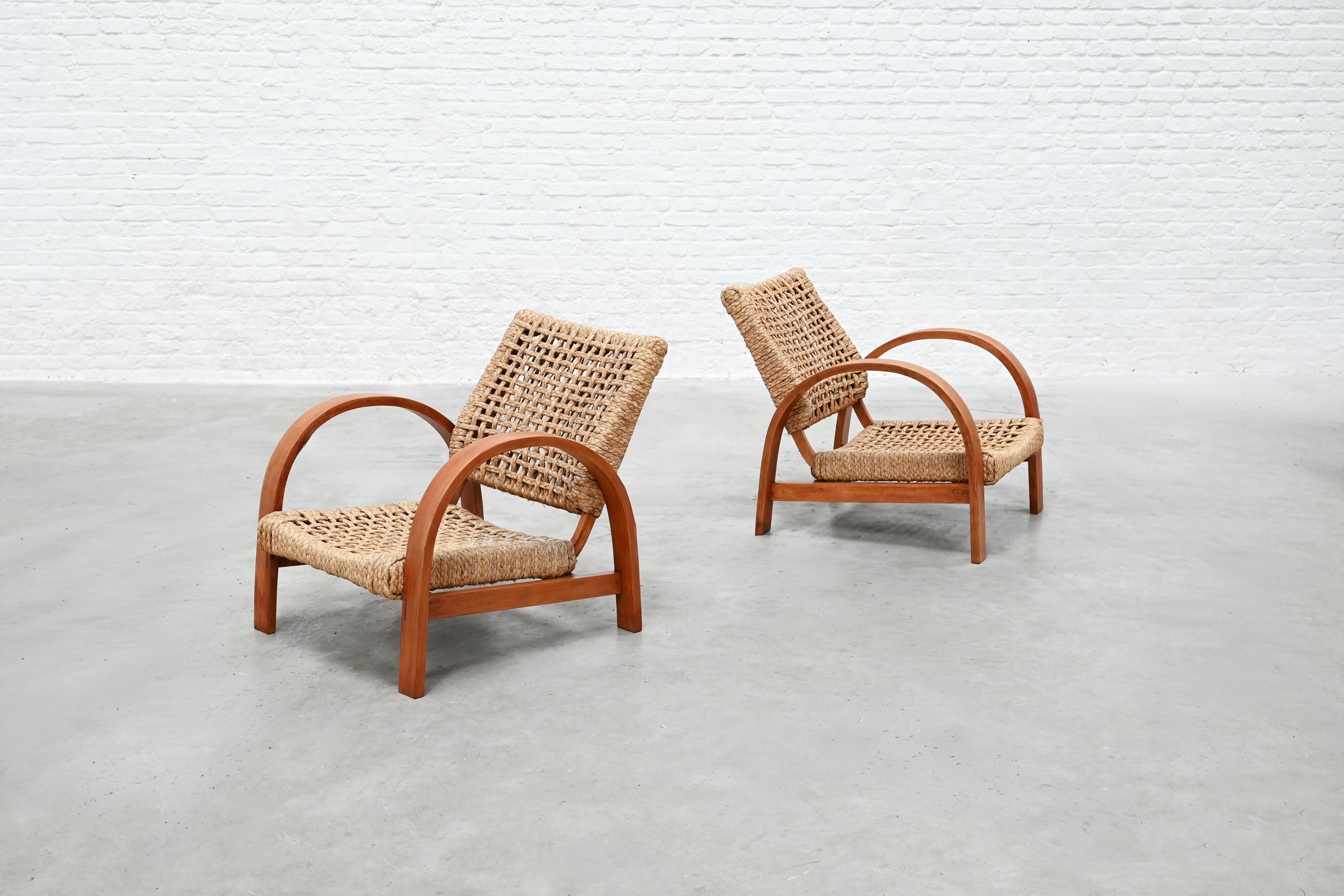 French Rope Easy Chairs, Art Deco 1940's