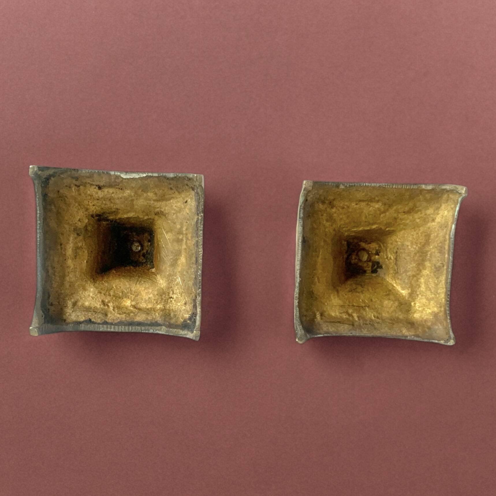 Pair of antique brass candlesticks