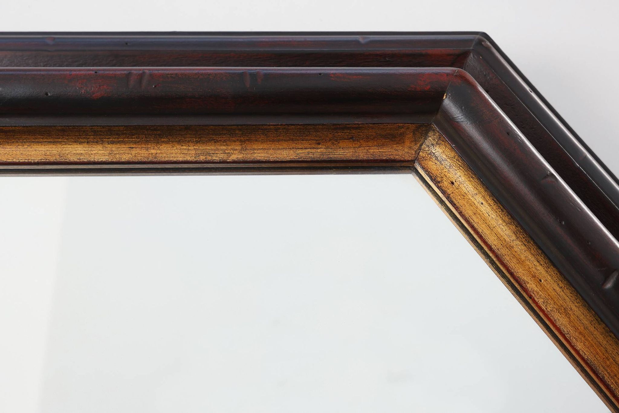 Miroir mural octogonal en bronze par Deknudt, Belgique, 20e siècle