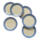 6 antique Villeroy & Boch blue and gold earthenware dinner plates