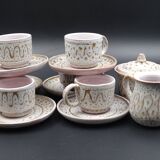 Earthenware coffee service signed Jean Austruy Vallauris around 1970 - Cups - saucers - milk pot