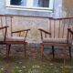 Pair of vintage fan armchairs from the 60s, Baumann edition.