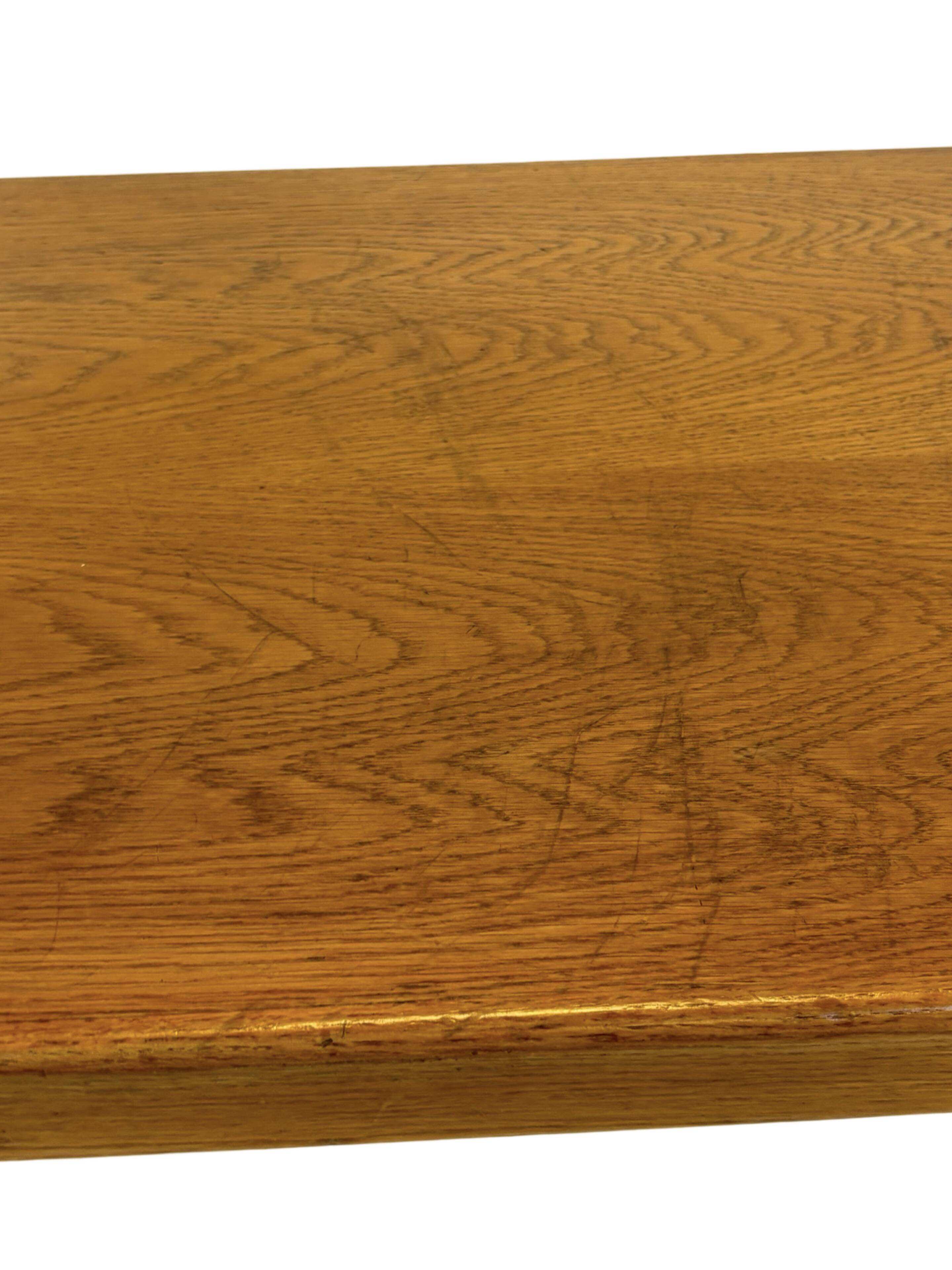 Minimalist vintage teak wood small solid bench