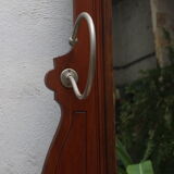 Art nouveau entrance cherry tree wood coat rack with mirror 1890s