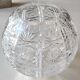 Vase shaped ball in carved Bohemian crystal. Star motifs, diamond braces, hardwoods. Diam 16 cm
