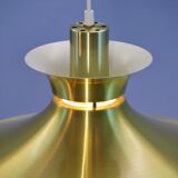 Lampe suspendue danoise en laiton, années 1970