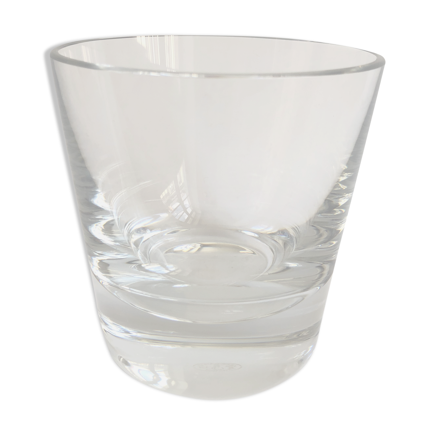 Crystal vase signed Baccarat France deco design vintage