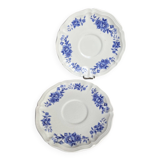 Set of 2 Romantic Sarreguemines tea/chocolate plates