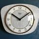 Vintage formica silent wall clock "Flash wood gray"