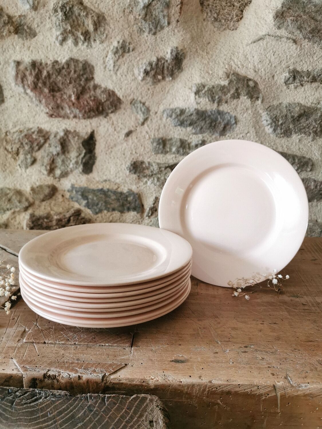 Digoin Sarreguemines Pink plate