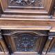 Antique Henri II style solid walnut sideboard with 6 doors and 2 drawers