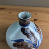 Small painted ball vase with numbered floral pattern