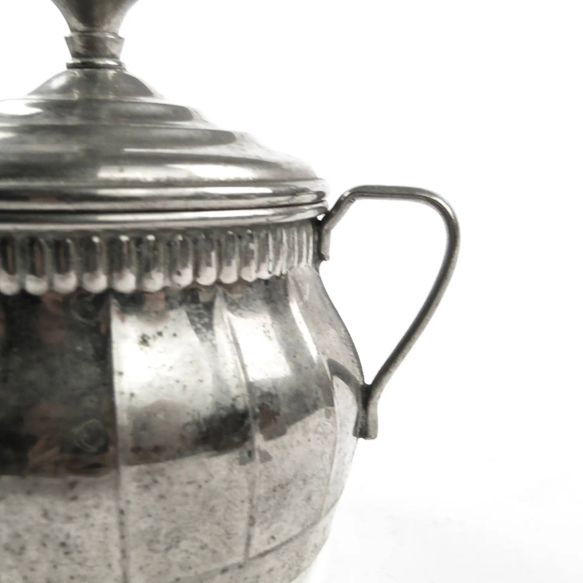 Art Nouveau sugar bowl, silver-plated brass, Berndorf, Germany, early 20th century