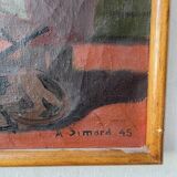 Peinture à l’huile A.Simard 1945