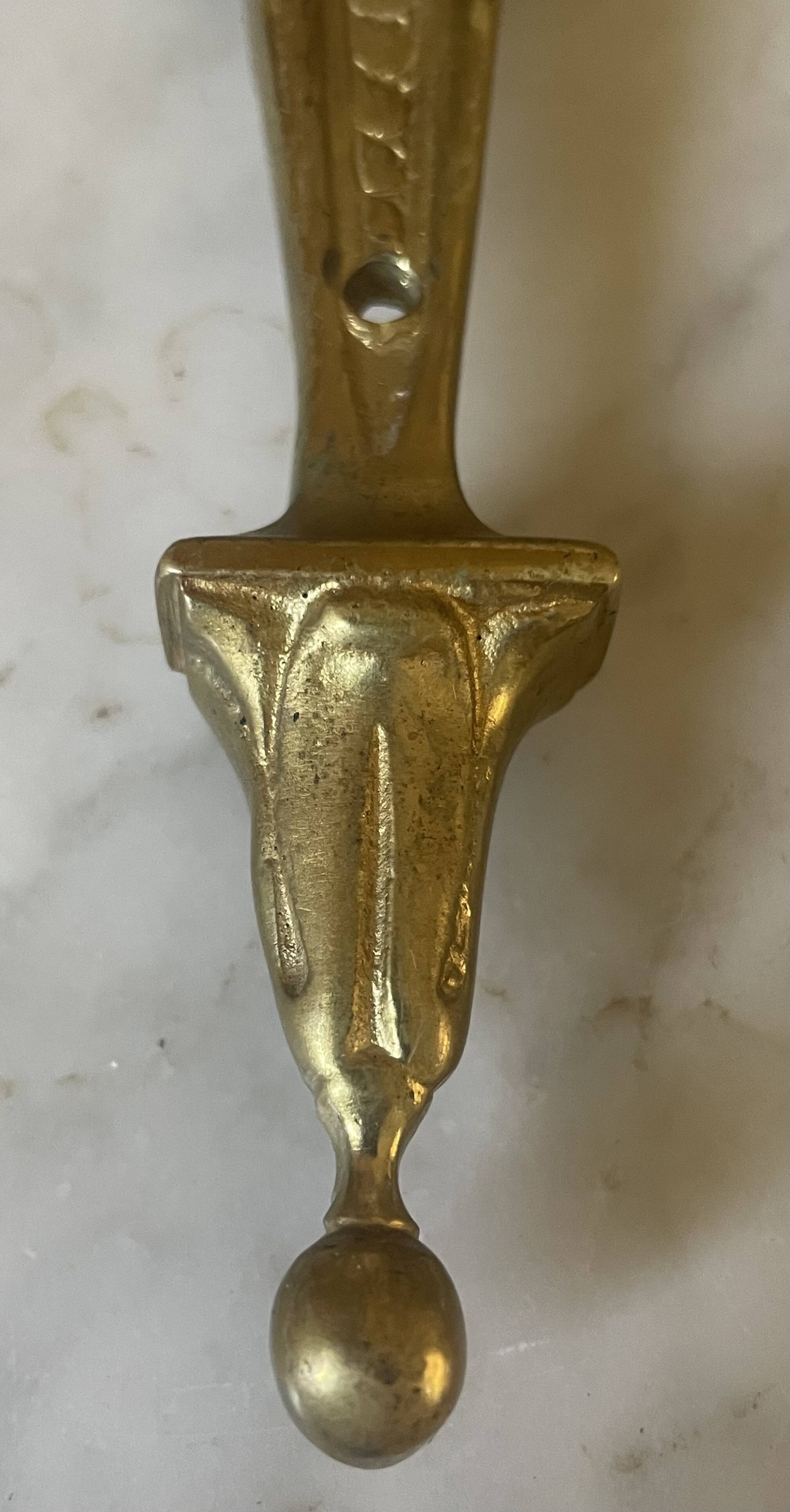 Pair of wall lights in brass and gilded bronze, Arnold Montrose Ltd, Lo