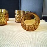 5 Vintage Pernod Amber Tumbler Glasses