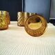 5 Vintage Pernod Amber Tumbler Glasses